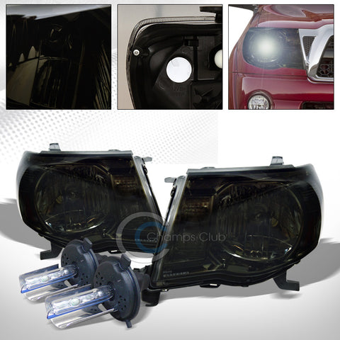 6000K HID XENON+SMOKE TINT HEAD LIGHTS SIGNAL LAMPS AMBER NB 05-11 TOYOTA TACOMA