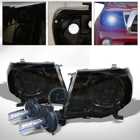 8000K HID XENON+SMOKE TINT HEAD LIGHTS SIGNAL LAMPS AMBER NB 05-11 TOYOTA TACOMA