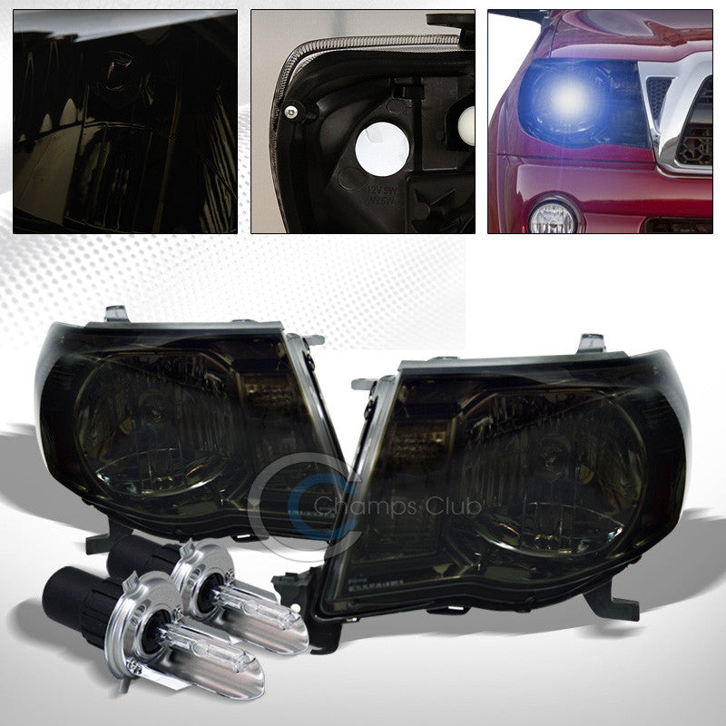 8000K HID BI-XENON+SMOKE TINT HEAD LIGHTS SIGNAL AMBER NB 05-10 11 TOYOTA TACOMA