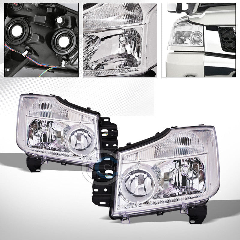 FACTORY STYLE CHROME CRYSTAL HEAD LIGHTS SIGNAL LAMPS NB FOR 04-15 TITAN/ARMADA