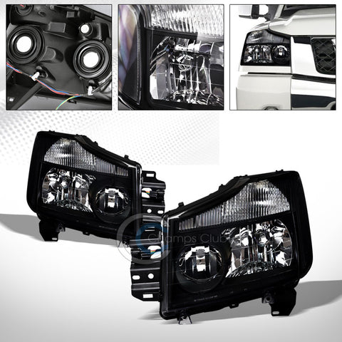 FACTORY STYLE BLK CRYSTAL HEAD LIGHTS SIGNAL LAMPS NB FOR 04-14 15 TITAN/ARMADA