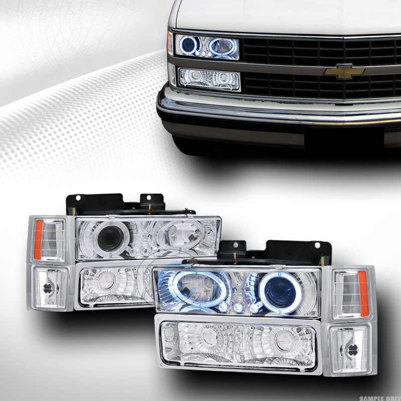 EURO HALO LED PROJECTOR HEAD LIGHTS K2+BUMPER DY+CORNER A DY 94-00 CHEVY C10 C/K