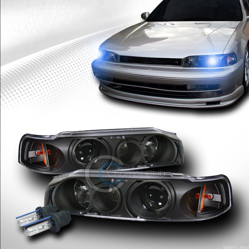 10000K HID XENON W/BLACK PROJECTOR HEAD LIGHTS SIGNAL CORNER 90-93 HONDA ACCORD