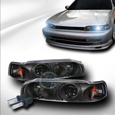 8000K HID XENON W/BLACK PROJECTOR HEAD LIGHTS SIGNAL CORNER 90-93 HONDA ACCORD