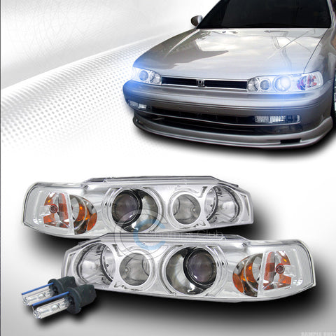 10000K HID XENON W/CHROME PROJECTOR HEAD LIGHTS SIGNAL CORNER 90-93 HONDA ACCORD