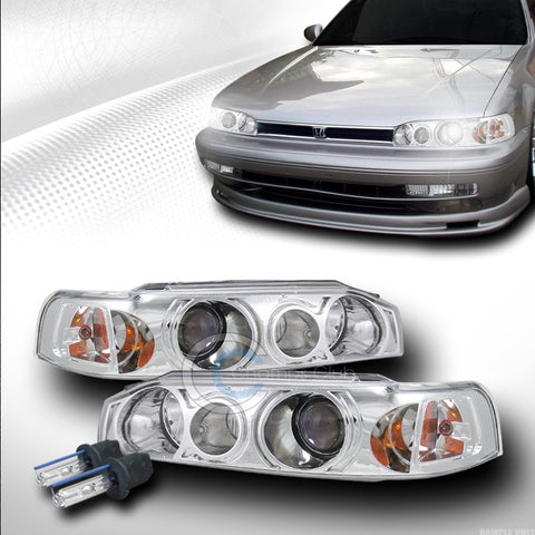 6000K HID XENON W/CHROME PROJECTOR HEAD LIGHTS SIGNAL CORNER 90-93 HONDA ACCORD