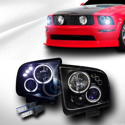 8000K HID XENON BLK CCFL HALO LED PROJECTOR HEAD LIGHTS LAMPS 05-09 FORD MUSTANG