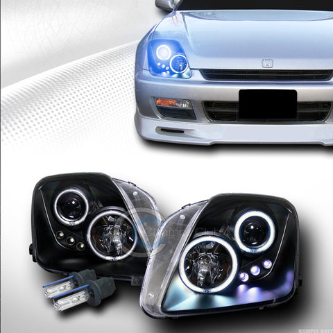 10000K HID XENON BLK CCFL HALO LED PROJECTOR HEAD LIGHTS KS 97-01 HONDA PRELUDE