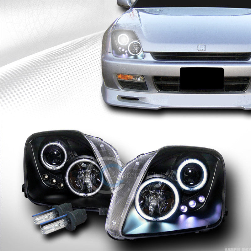 6000K HID XENON BLACK CCFL HALO LED PROJECTOR HEAD LIGHTS KS 97-01 HONDA PRELUDE