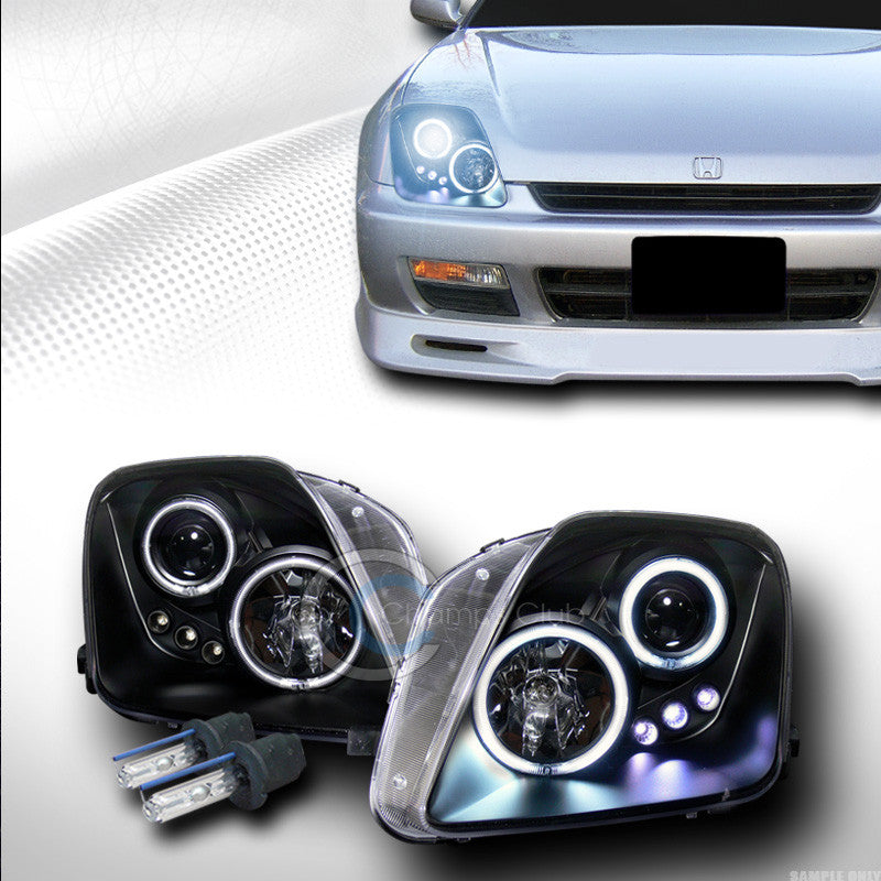 8000K HID XENON BLACK CCFL HALO LED PROJECTOR HEAD LIGHTS KS 97-01 HONDA PRELUDE