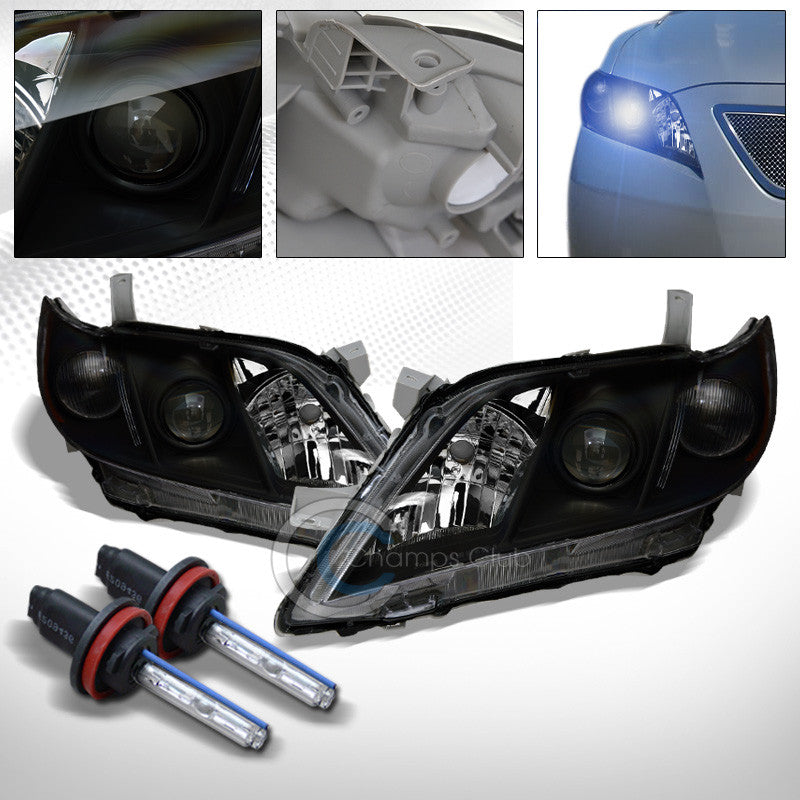 8000K HID XENON+BLK PROJECTOR HEAD LIGHTS SIGNAL LAMPS AMBER 07-09 TOYOTA CAMRY