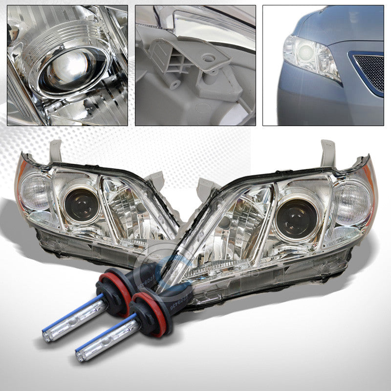 6000K HID XENON+CHROME PROJECTOR HEAD LIGHTS SIGNAL LAMPS AM 07-09 TOYOTA CAMRY