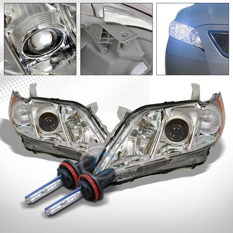 8000K HID XENON+CHROME PROJECTOR HEAD LIGHTS SIGNAL LAMPS AM 07-09 TOYOTA CAMRY