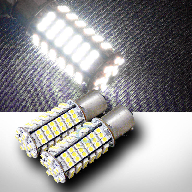 2pc White 1156 Ba15s 102x SMD LED Front Turn Signal Light Bulbs 1619 1651 1680