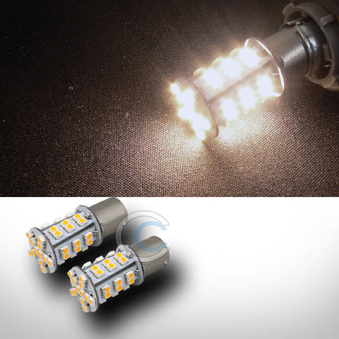 2X WARM WHITE 1156/BA15S 42 COUNT SMD LED LIGHT BULB FRONT TURN SIGNAL 93 1003