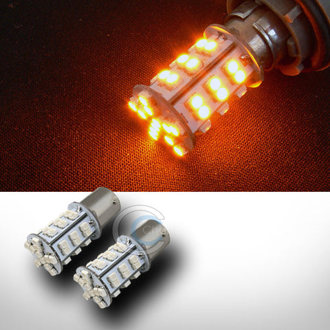 2X YELLOW 1156/BA15S 42 COUNT SMD LED LIGHT BULB FRONT TURN SIGNAL LAMP 93 1003