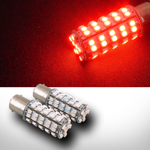 2X RED 1156/BA15S 68 COUNT SMD LED LIGHT BULB FRONT TURN SIGNAL 93 1003 1073