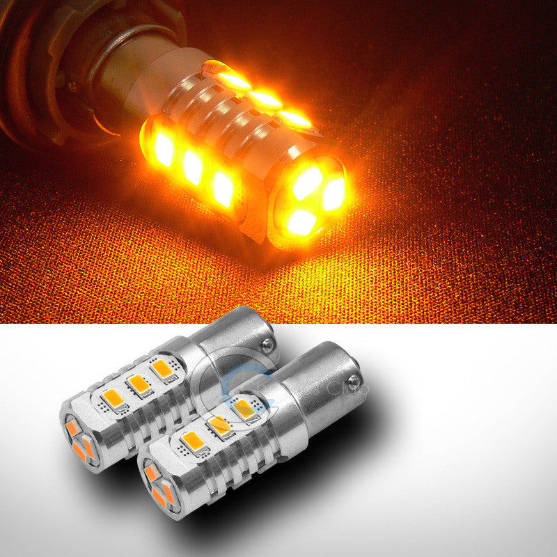 2P YELLOW 1156 BA15S 12X 5730 SMD LED FRONT TURN SIGNAL LIGHT BULB 12V 1141 1159