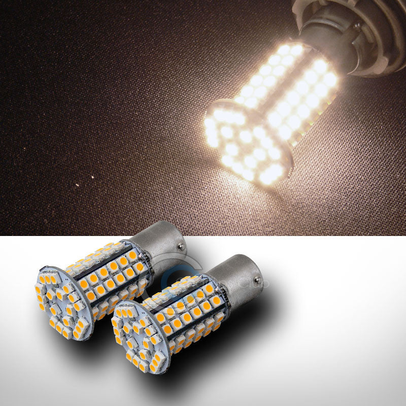 2X WARM WHITE 1156 BA15S 80 SMD LED FRONT TURN SIGNAL LIGHT BULBS 93 97 S25 P21W