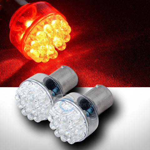 2pc Red 1156 Ba15s 24x T25 LED Front Turn Signal Light Lamp Bulbs 1619 1651 1680