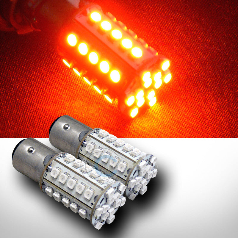 2pc 1157/Bay15d 42 SMD LED Amber/Orange Front Turn Signal Light Bulb DC 12V AA11