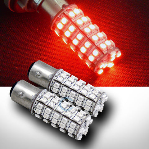 2pc Red 1157 Bay15d 68 SMD/SMT LED Front Turn Signal Light Bulbs 1154 1158 1493