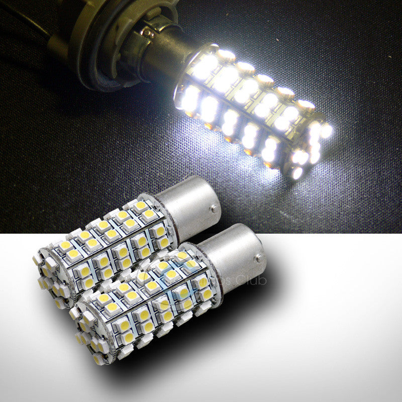 2pc White 1157 Bay15d 68 SMD/SMT LED Front Turn Signal Light Bulbs 1154 1158 CC