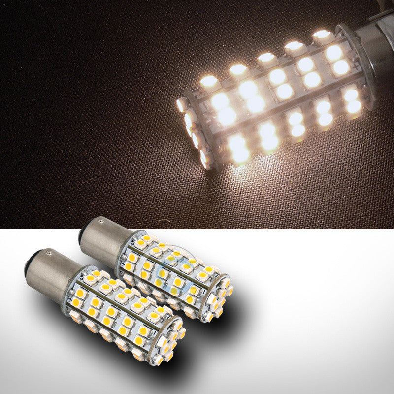 2 WARM WHITE 1157/BAY15D 68 COUNT SMD LED LIGHT BULB FRONT SIDE MARKER 1016 1034