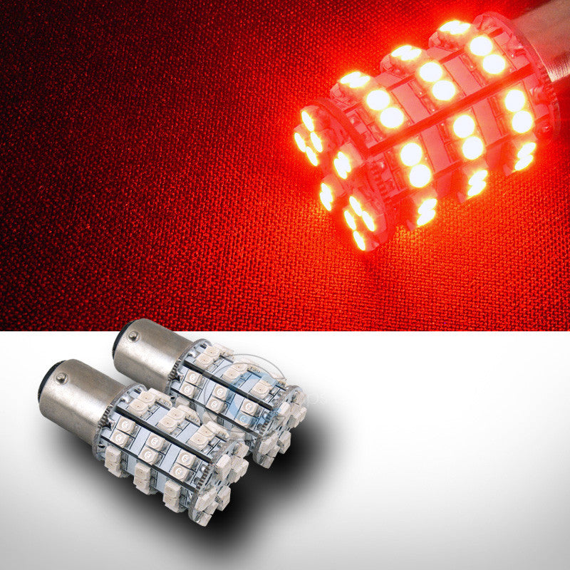 2 RED 1157/BAY15D 60 COUNT SMD LED LIGHT BULBS FRONT SIDE MARKER LAMPS 1016 1034