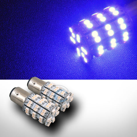 2 VIOLET/PURPLE 1157/BAY15D 60 COUNT SMD LED LIGHT BULBS FRONT SIDE MARKER 1016