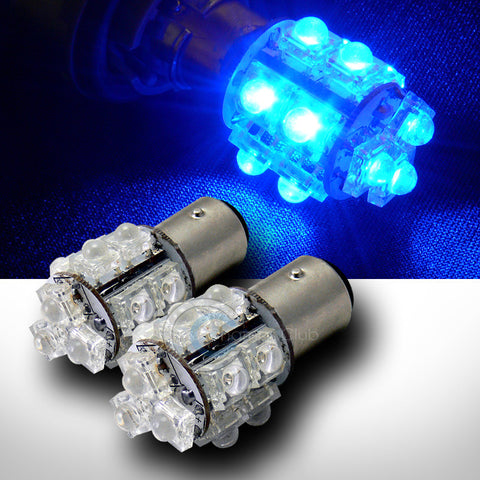 2pc Blue 1157 Bay15d 13x Super Flux LED Rear Turn Signal Light Bulbs 1016 1034