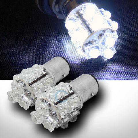 2pc White 1157 Bay15d 13x Super Flux LED Rear Turn Signal Light Bulbs 1016 1034