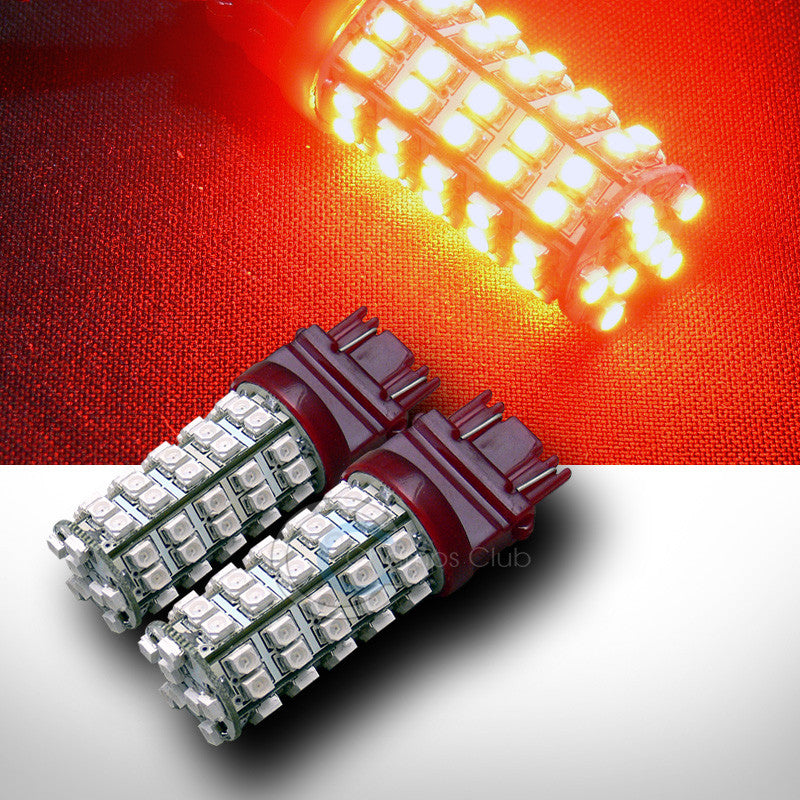 2pc 3157 68x 3528 SMD LED Super Bright Red Front Side Marker Light Bulb DC 12V