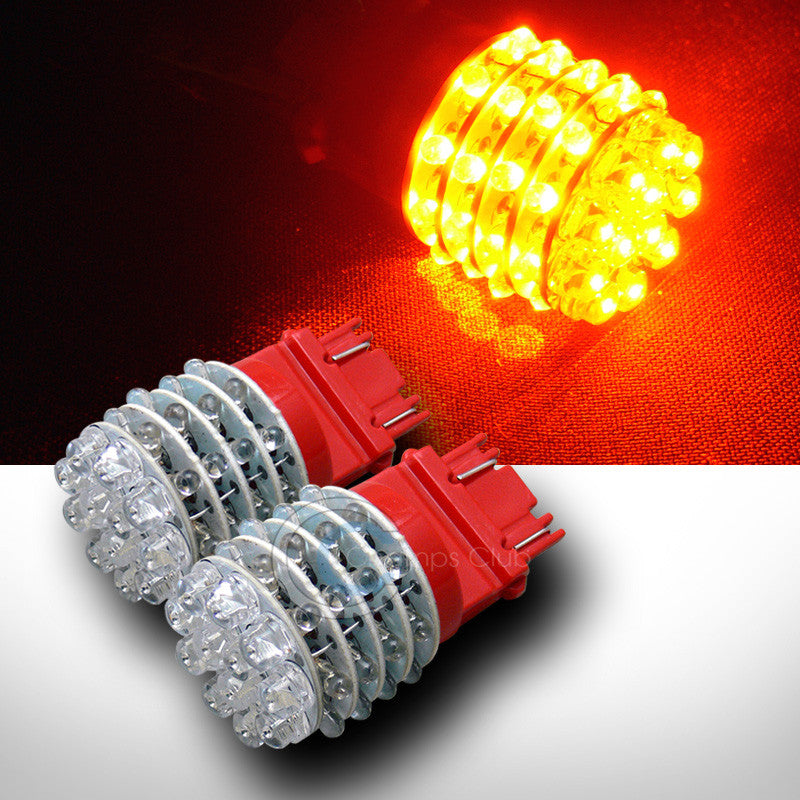 2 3157 Super Amber/Orange 48 LED Front Turn Signal Light Bulb DC 12V Pair AA11