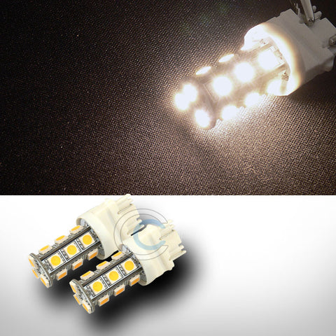 2X WARM WHITE 3157 18 COUNT SMD LED LIGHT BULB FRONT TURN SIGNAL LAMPS 3056 3356