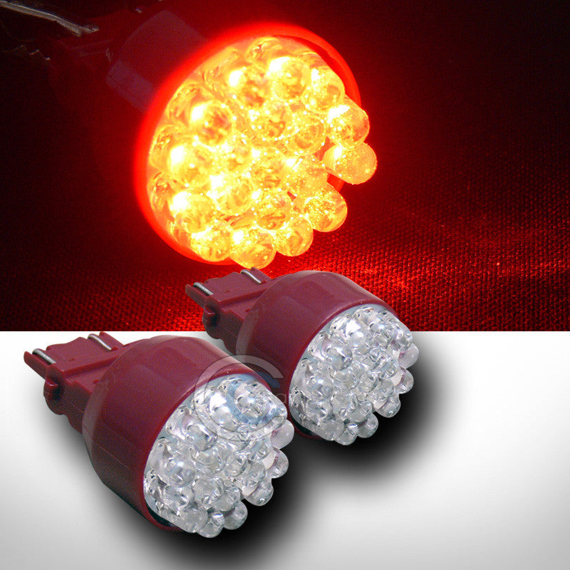 2pc 3157 Super Bright Red 19 LED Front Turn Signal Light Bulb DC 12V Pair AA11