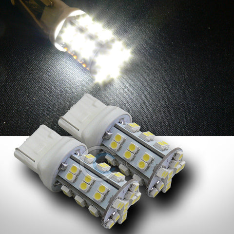 2pc 7440 T20 42x 3528 SMD LED Bright White Front Turn Signal Light Bulb DC 12V