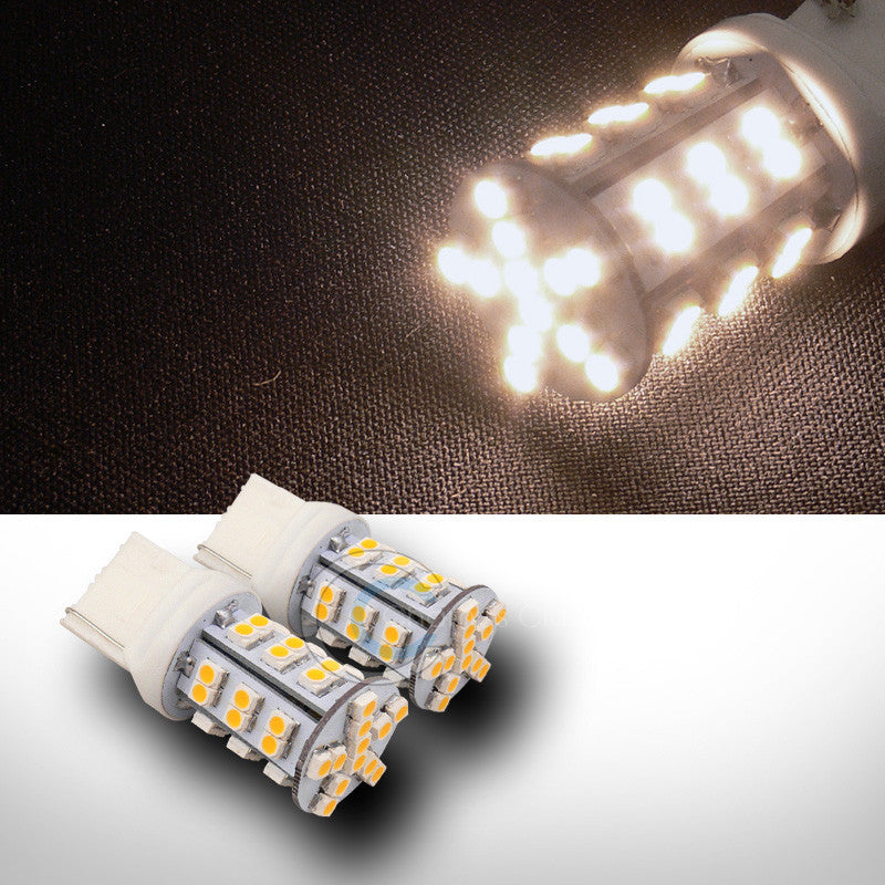 2X WARM WHITE 7440 42 COUNT SMD LED LIGHT BULBS CAR FRONT TURN SIGNAL LAMPS CA