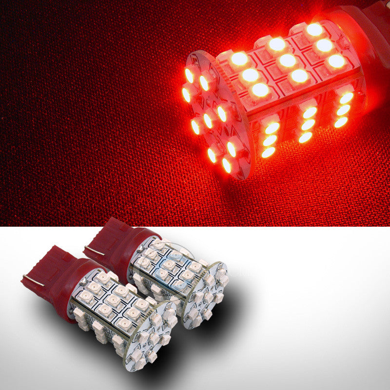 2X RED 7440 45 COUNT SMD LED LIGHT BULBS CAR AUTO FRONT TURN SIGNAL LAMPS CA