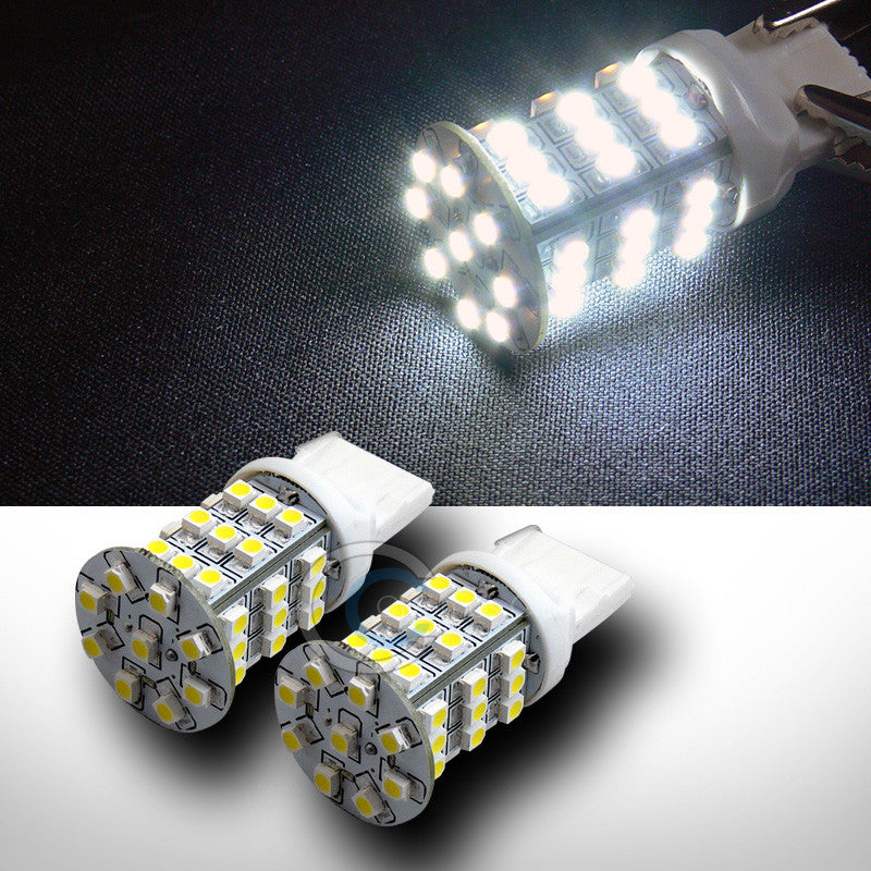 2pc 7440 T20 45x 3528 SMD LED Bright White Front Turn Signal Light Bulb DC 12V