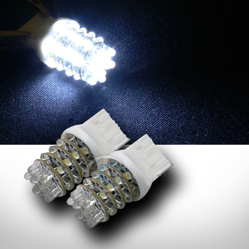 2pc 7440 T20 36x High Power LED Bright White Front Turn Signal Light Bulb DC 12V