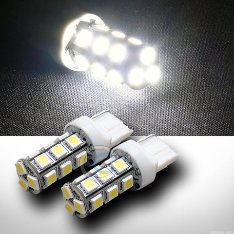 2pc 7440 T20 18x 5050 3-Chip SMD LED White Front Turn Signal Light Bulb DC 12V