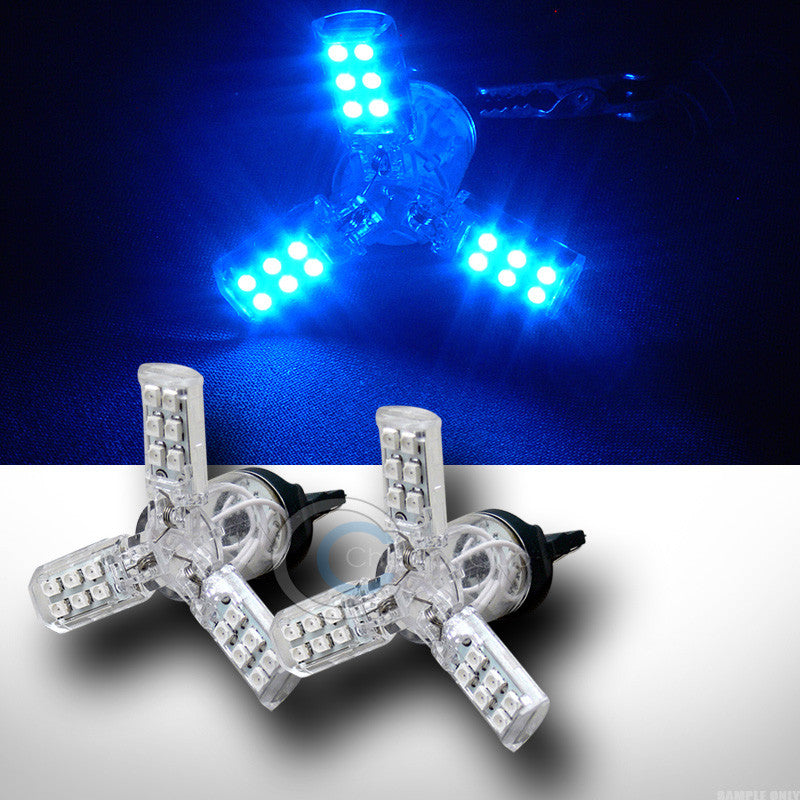 2pc 7440 Spider Lite 24 SMD LED Super Blue Stop/Brake Tail Light Lamp Bulb 12V