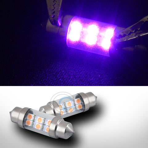 2X PINK 36MM FESTOON 6 COUNT SMD LED LIGHT BULBS GLOVE BOX/DOME/MAP 3423 3425