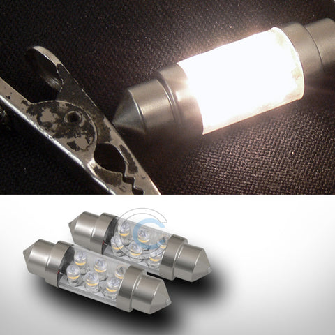 2X WARM WHITE 36MM FESTOON 6 COUNT LED LIGHT BULB GLOVE BOX/DOME/MAP 3423 3425