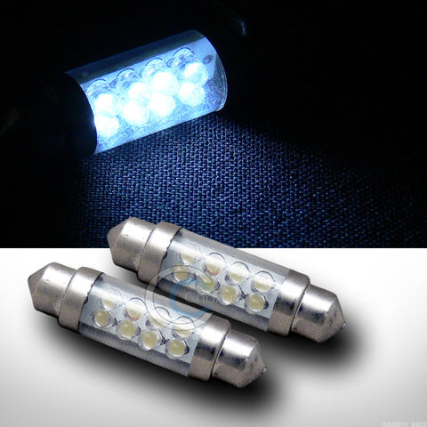 2X WHITE 39MM FESTOON 8 COUNT LED LIGHT BULB GLOVE BOX/DOME/MAP LAMPS 3423 3425