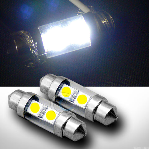 2pc White 36mm Festoon 2x 5050 SMD LED Light Bulb Glove Box/Dome/Map 3425 DE3425