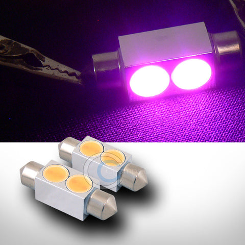 2X PINK 36MM FESTOON 1 WATT 2 COUNT SMD LED LIGHT BULBS GLOVE BOX/DOME/MAP 3423