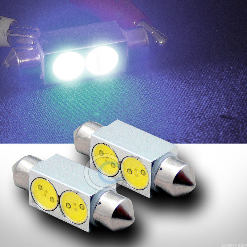 2pc White 36mm Festoon 2x 1-Watt SMD LED Light Bulb Interior/Door Lamp 6423 6461