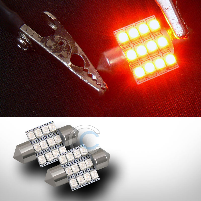 2X AMBER 31MM FESTOON 12 COUNT SMD LED LIGHT BULB GLOVE BOX/DOME/MAP LAMPS 3021